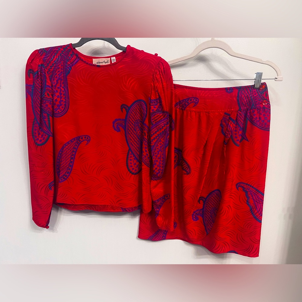 Vintage Adrianna Papell 2-Piece Silk Dress – Size 4